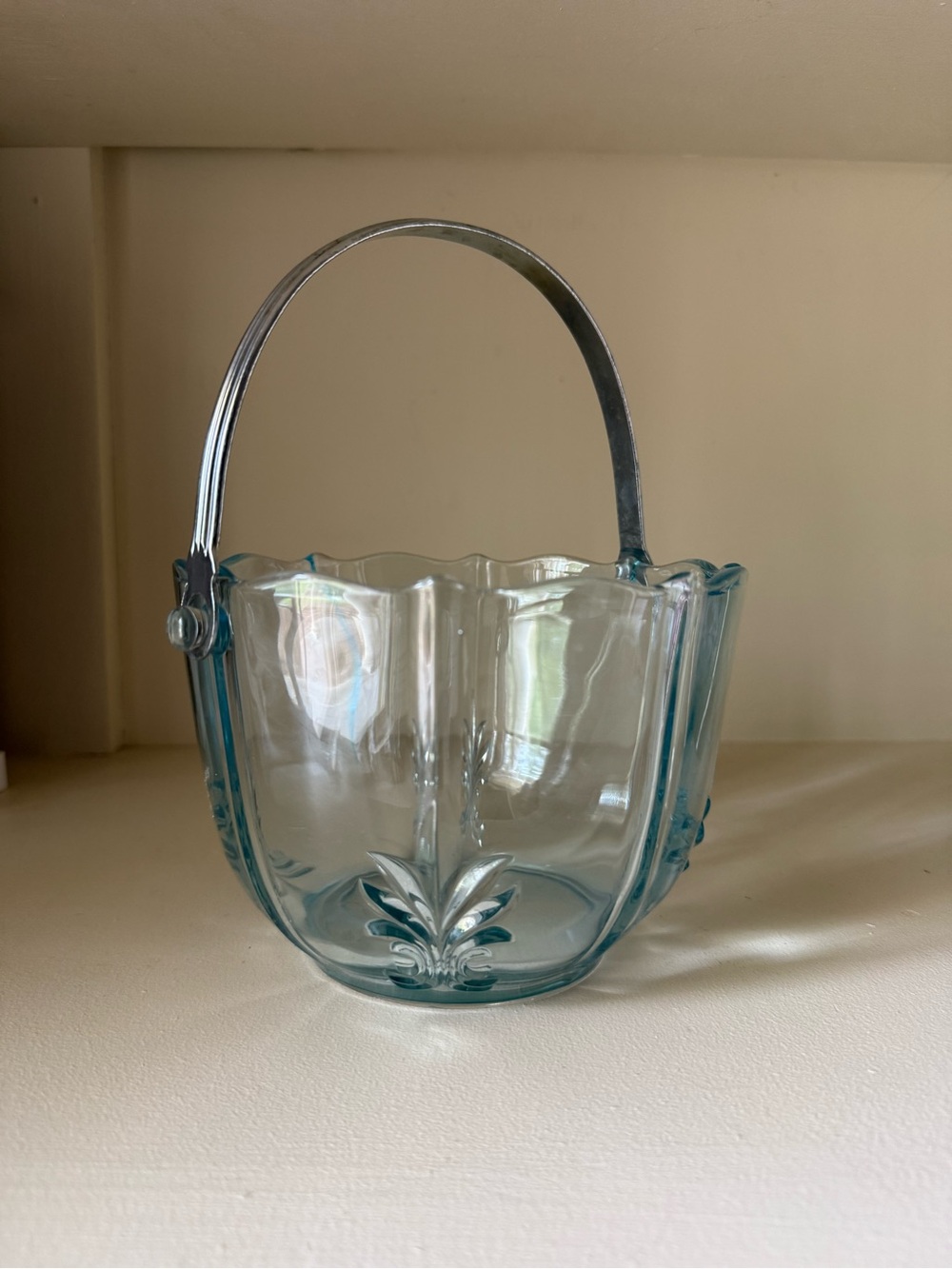 Vintage Baroque Ice Bucket with Handle, No Tongs